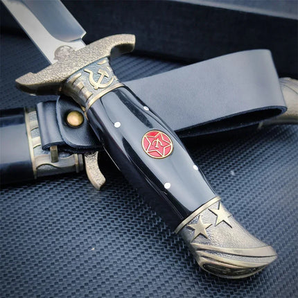 Russian Finka NKVD Fixed Blade Knife 7CR13Mov Steel Resin Handle Outdoor Hunting Survival Camping Knife