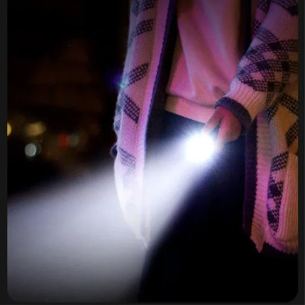 White Laser Flashlight Keychain High Power Rechargeable LED Flashlight Torch Tactical Portable Outdoor Camping Hiking Work Light