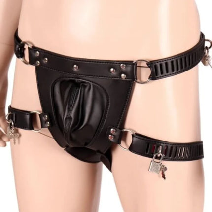 PU/Real Leather Sexy Panties BDSM Bondage  Restraints Penis Cock Cage Male Chastity Devices Belt Erotic Sexy Toys