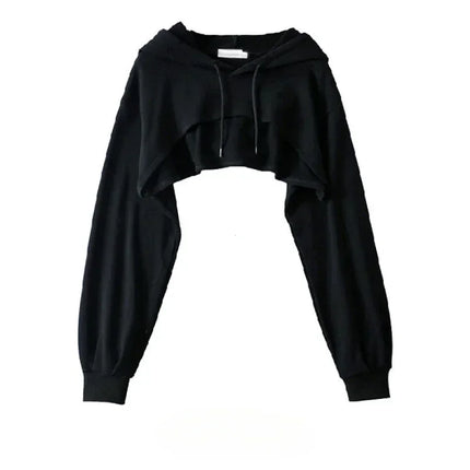 Y2k Hoodie Female Hoodie Personality Irregular Crop Ultra Short Style Long Sleeve Top Female Drop Shipping Sweatshirt Clothes