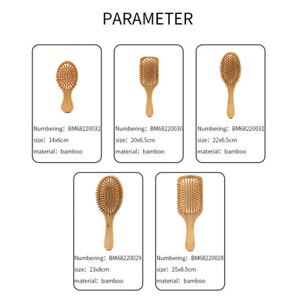 Bamboo Hair Brush Women Styling Hair Comb Hairbrush Wide Teeth Bamboo Combs for Hair Smooth  Massage Scalp Brush Barber Comb