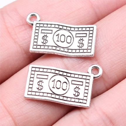 20pcs Moneybag Charms Money Us Dollars Pendants Jewelry Making Lucky Money Charms For Bracelet Making Antique Silver Color