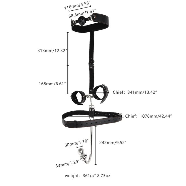 BDSM Sex Toys Adjustable Size Leather Collar Neck Bondage Kit Anal Hook Metal Butt Plug Adult Games Couple Flirt Sex Toys