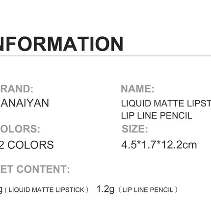 Handaiyan Lip Liner Lipgloss Set Waterproof Matte Liquid Lipstick Pencil Sexy Red Long Lasting Lipliner Makeup Cosmetics