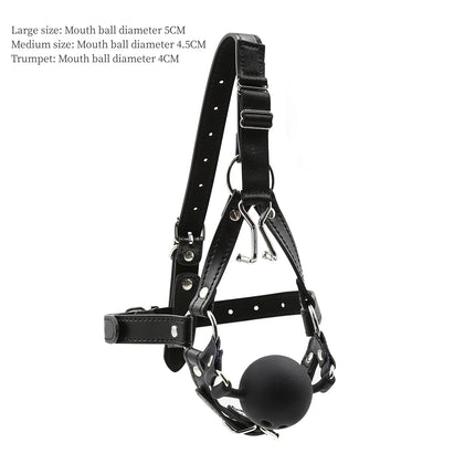 Couples Cosplay Open Mouth Gag BDSM Bondage Restraints Breathable Ring Harness Strap Fetish Silicone Gag Ball Sex Toys For Women