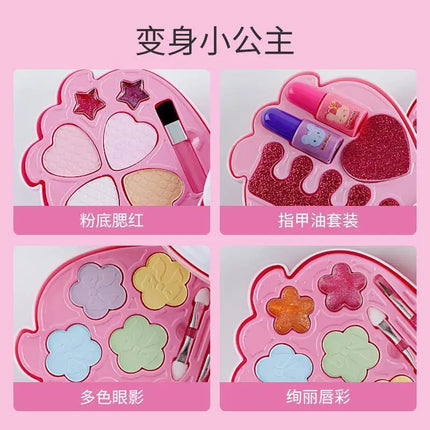 ZK20 Children Makeup Set Simulation Pretend Play Toys Cosmetic Lipstick Nail Polish Bag Educational Toys Birthday Gift for Girls