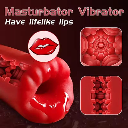 Automatic Male Masturbator Cup Vibrator Tongue Licking Blowjob Massage Real Vagina Pocket Pussy Penis Oral Sex Toy for Adult Men