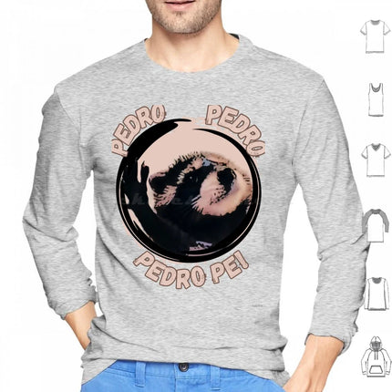 Pedro Dancing Rave Raccoon Hoodies Long Sleeve Pedro Pedro Pe Racoon Raccoon Cute Meme Rave Rave Racoon Viral Jaxomy