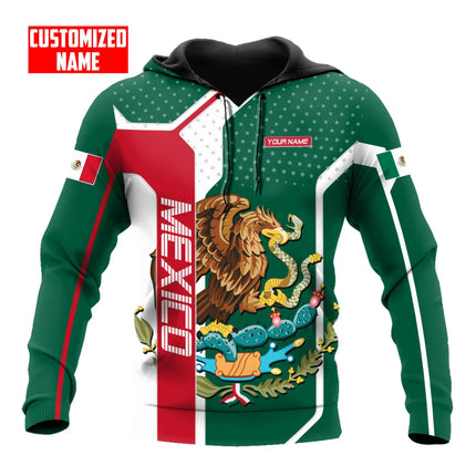 Mexico National Flag Print Hoodies For Men Fashion 3D Eagle Pattern New in Sweatshirts Hip Hop Harajuku Oversized Pullover Tops