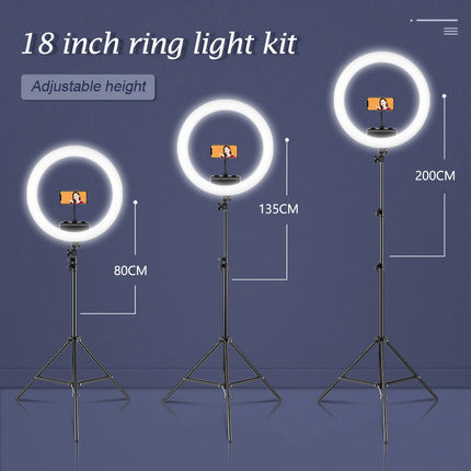 SH Ring Light 18inch Kit 36W 6500K Professional LED Control Stand Phone Holder Tube  Bag for Tattoo Lash Extension Barber Light