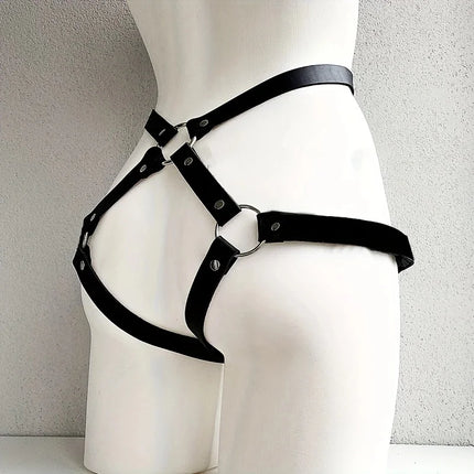 Alt Fashion Leg Garter Body Harness Belts for Women PU Leather Underwear Suspenders Straps Stockings Sword Belt Goth Clothing