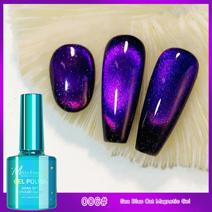 Semi Permanent Lacquer Hybrid Varnish Galaxy Crystal Cat Eye Gel Manicure DIY with Glitter Effect