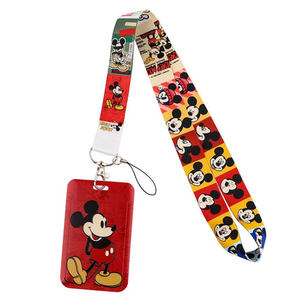 Mickey mouse Neck Keychain Necklace Webbings Ribbons Anime Cartoon Neck Strap Lanyard ID badge Holder Keychain Lanyards kids