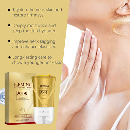 Ah-8 Tightening Neck Cream with Roller Contains Hexapeptide, Moisturizes, Tightens, Lifts Sagging Skin, and Repairs Wrinkles. Neck Lotion.