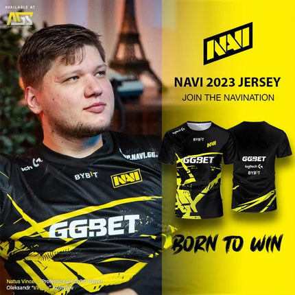 S1mple 2023 NAVI Jersey CSGO Men's and Women's Sports Short-Sleeve T-Shirts CS2 Major Esports Custom Training Uniform Fan Gift