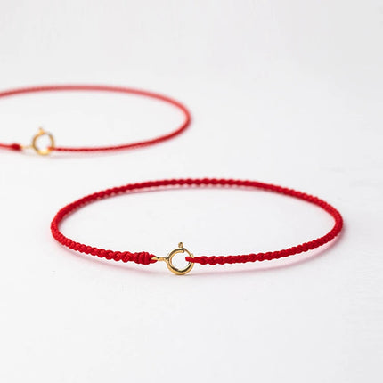 Handmade Red String Bracelet With Gold Plated Clasp Red String of Fate Bracelet For Men Women Unisex Protection and Good Luck