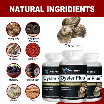 Oyster Plus with Maca Root Capsules - for Women and Men To Support Hormone Balance, Mood, Energy and Well-being