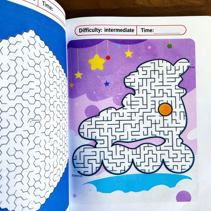 48 Color Pages Cute Animal Theme Children's Fun Drawing Book Maze Game Fun Interactive Game Drawing Book