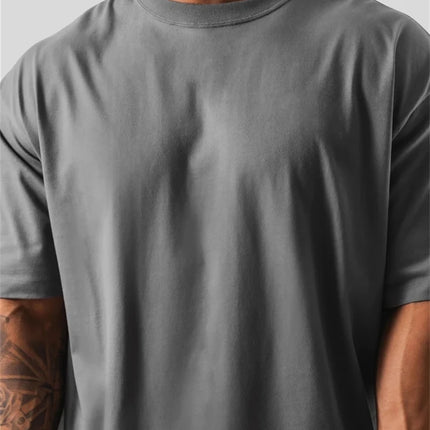 LYFT 100% Cotton Men's Gym T-Shirt Loose Fit Short Sleeve Sport Fitness Running Workout Training Shirt in Sizes M to XXXL