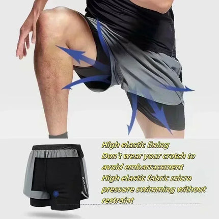 Bandai Periphery Power Rangers Men's Double Layer 2-in-1 Performance Gym Shorts Summer Quick-dry Comfy Lightweight Beach Shorts