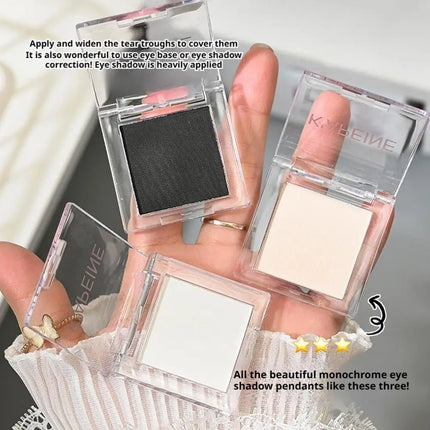 Black White Beige Monochrome Matte Eyeshadow Long-lasting Delicate Waterproof Facial Brighten Repairing Powder Shiny Eyeshadow