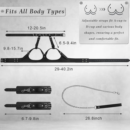 Sex Toys Women Flirting Adjustable Erotic Handcuffs Neck Ankle Bondage Harness Open BDSM Adult Slave Restraints No Vibrator﻿﻿﻿﻿