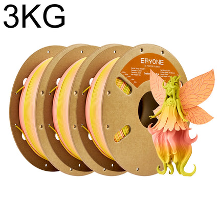 ERYONE 1KG/3K/5KG PLA Matte Gradient Rainbow 3D Printer Filament 1.75 +/- 0.03mm, PLA Matte Multicolor Filament PLA 1KG/3K/5KG