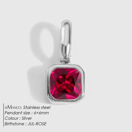 eManco 14K Gold Plated Octagon Metal Charms Stainless Steel Birthstone Pendant  for DIY Necklace Bracelet Jewelry