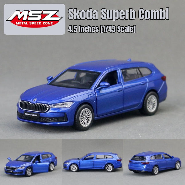 1/43 Skoda Superb Combi Toy Car Model Diecast Metal Alloy Vehicle Miniature Pull Back Collection Gift Boys Children Match Box