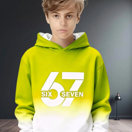 Fun Six Seven 6 7 Meme Design Hoodie for Kids Chaotic Humor Y2k Game Saying Tee Novelty Gift Boys Top Fashion Children's Clothes