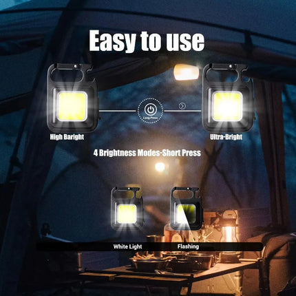 3LED Strong Light Flashlight Rechargeable Multi functional for Long Range Portable Outdoor Home Mini Flashlight Cap Clip Light