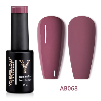 YOKEFELLOW 10ml Jelly Nude Gel Nail Polish High Quality Translucent Pink Nail Gel Varnish Soak Off UV Gel Polish Long Lasting