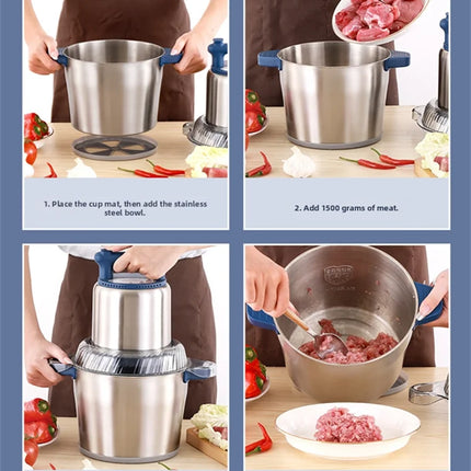 Professional 6L Commercial Meat Grinder, Industrial Grade Stainless Steel, 2-Speed Adjustable 1200W Motor, for Butcher Shop/Rest