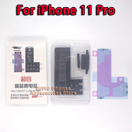 2Pcs Phone Battery Core No Flex Cable For iPhone X XS Max XR 11 12 13 Mini 14 Plus 15 Pro Max SE2 SE3 High Capacity Battery Cell