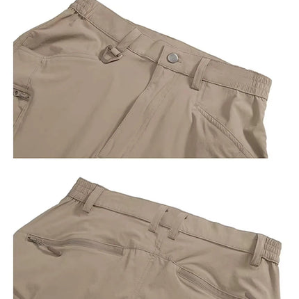 TACVASEN Summer Lightweight Trousers Mens Fishing Pants Outdoor Hiking Nylon Quick Dry Pockets Cargo Pants Casual Work Trousers