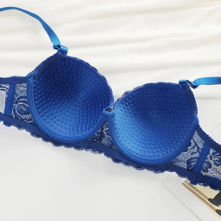 Women's Bras Set Sexy Beauty Back Tops Lace Push Up Bra and Panty Sets Underwire Lingerie Set Solid Padded Intimates Underwear