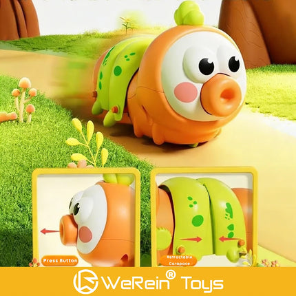 Spring-Loaded Fun Crawling Caterpillar Toy Educational Early Learning Plaything for Kids