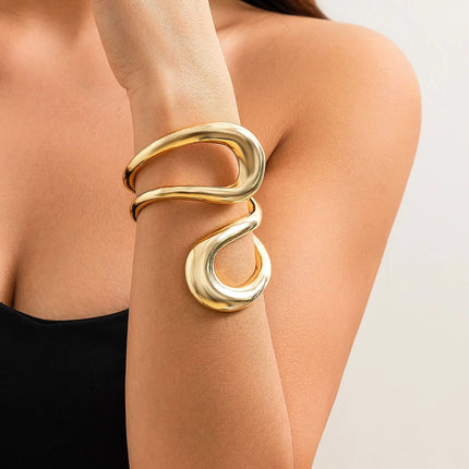 DIEZI Steampunk Irregular Clavicle Torques Necklace For Women Punk Gold Silver Color Statement Chokers Necklace Gift Jewelry