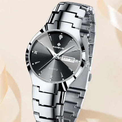BANGWEI Luxury Business Men's Wristwatch Stainless Steel Waterproof Luminous Man Watch Date Week Fashion Quartz Watches For Men