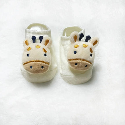 Kawaii Cotton Infant Toddler Baby Boys Girls Stitch Clothes Korean Cute Cartoon 3D Doll Newborn Rubber Anti-slip Floor Socks