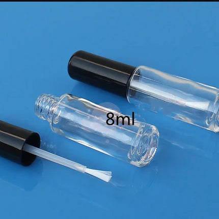 10/30/50pcs 8ml Liquid Blush Bottle Nail Polish Bottle Empty Plastic Bottle Glue Bottle Refill Paint Bottle With Brush