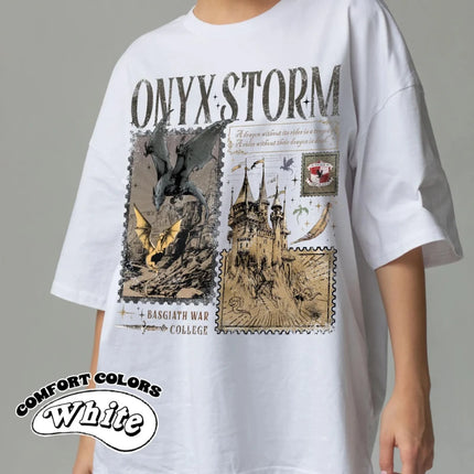Onyx Storm T-Shirt Fourth Wing Series Shirt Dragon Rider | Bookish Gift For Book Lover Fantasy Book Tairn&Andarna