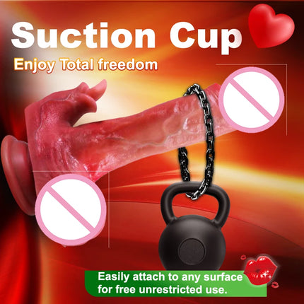 Sex Toy Thrusting Dildo Vibrator - 8.6 Inch Realistic Huge Thick Big Dildo with 3 Thrusting & 9 Vibrating Modes, Silicone Suction Cup Heated Rabbit Dildos for Clit G Spot Stimulation, Tongue Vibator