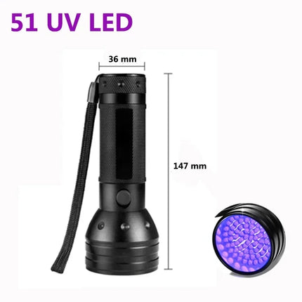 Portable 9/12/21 LED UV Ultraviolet Flashlight Blacklight 395NM Mini Torch Lantern For Pet Urine Stains Black Light Flashlights