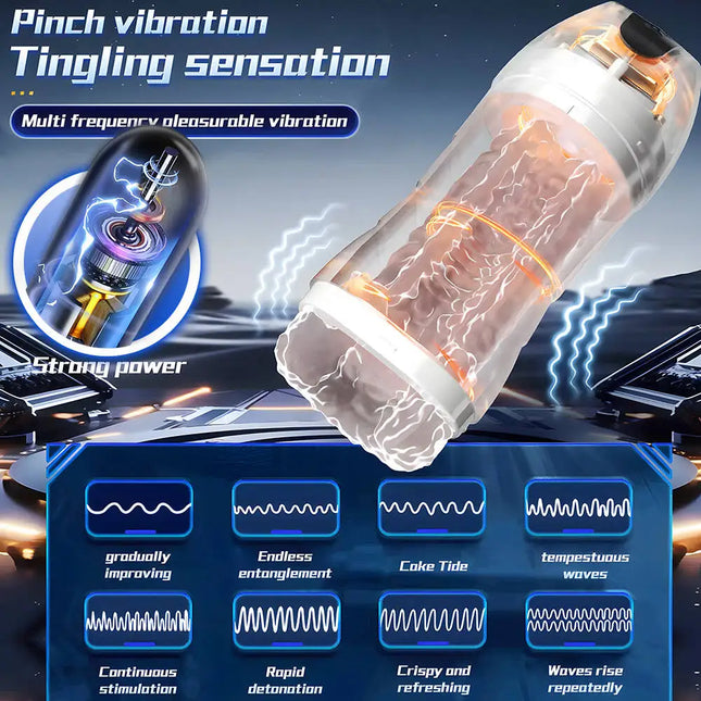Automatic Sucking Male Masturbators Powerful 10 Sucking Vibrator Modes Pocket Pussy Artificial Vagina Sex Toy for Adult Supplies