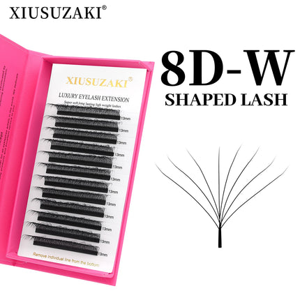 XIUSUZAKI W Shaped Lashes Bloom 2D 3D 4D 5D 6D 7D 8D Automatic Flowering Premade Fans Eyelashes Extensions YY Individual Lashes