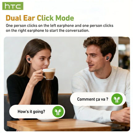 HTC NE76 Sleep Bluetooth Earbuds, AI Translator Earbuds Mini Wireless Headphones 3g Ultra-Lightweight Comfort Sleep Friendly