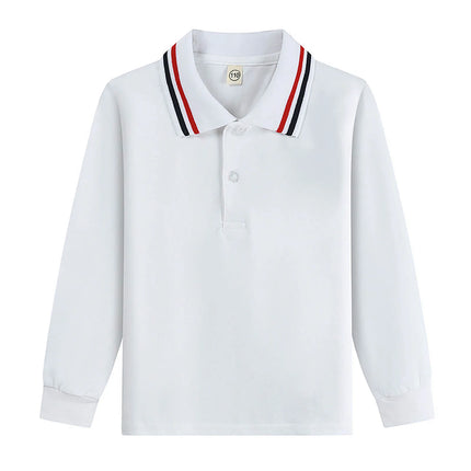 Kids Polo Shirts Casual Spring Autumn Tops School Wear Children Clothing Boys Girls Cotton T-Shirts Half Button Down Shirts