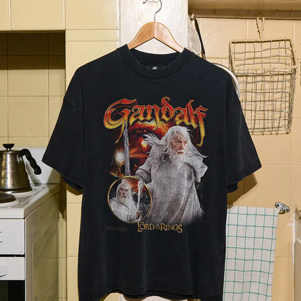 Gandalf's White Oversized T-shirt, Retro Pirated Shirt, Printed T-shirt, As A Gift for Him, Ladies' T-shirt