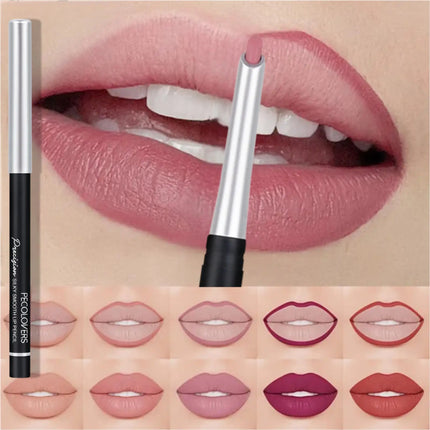 Slanted Tube Lip Liner, Lipstick Lip Pencil, Waterproof Lipstick Pen,Long-Lasting,Matte Lip Liner